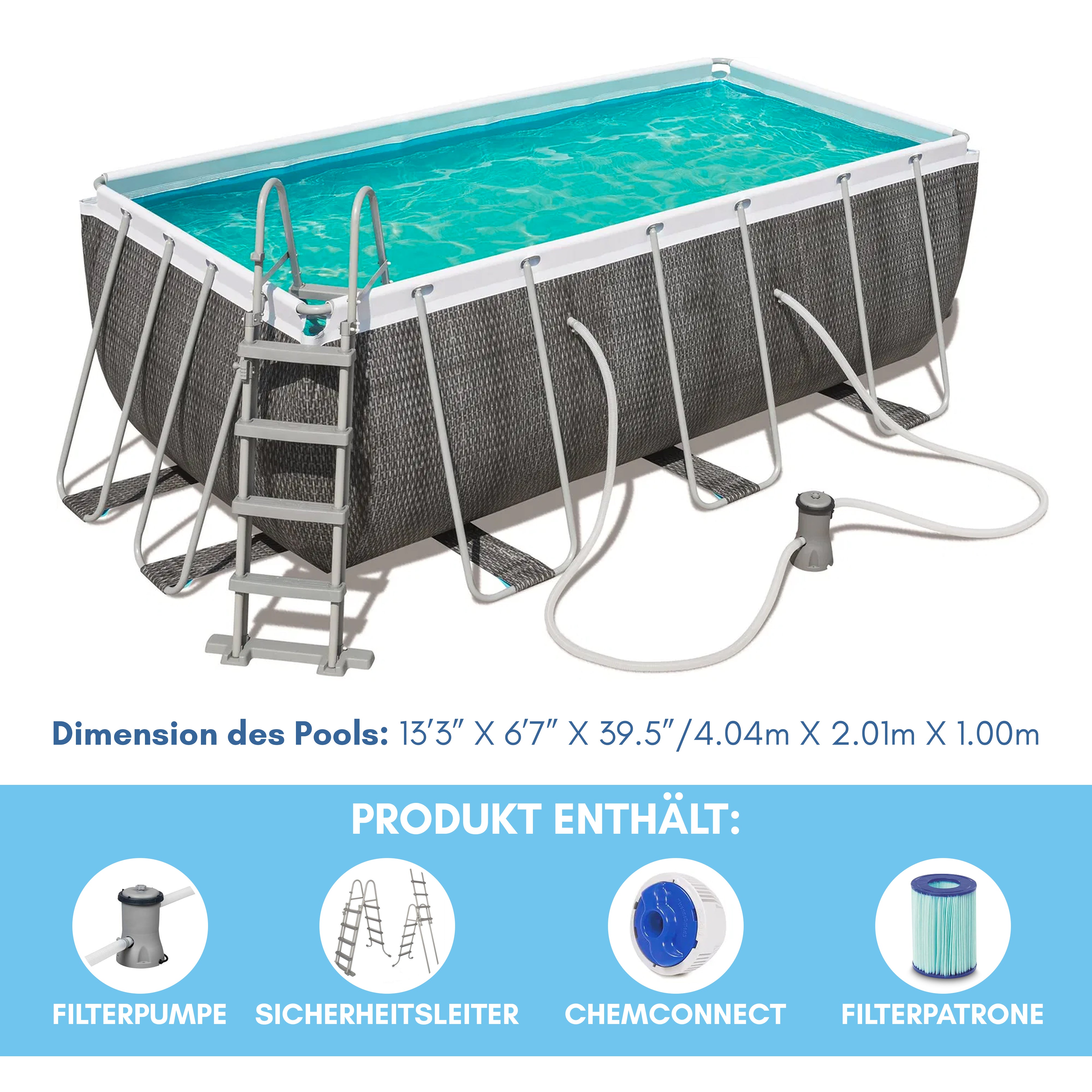 XXL Poolgröße für XXL Erlebnisse, Bestway Power Steel