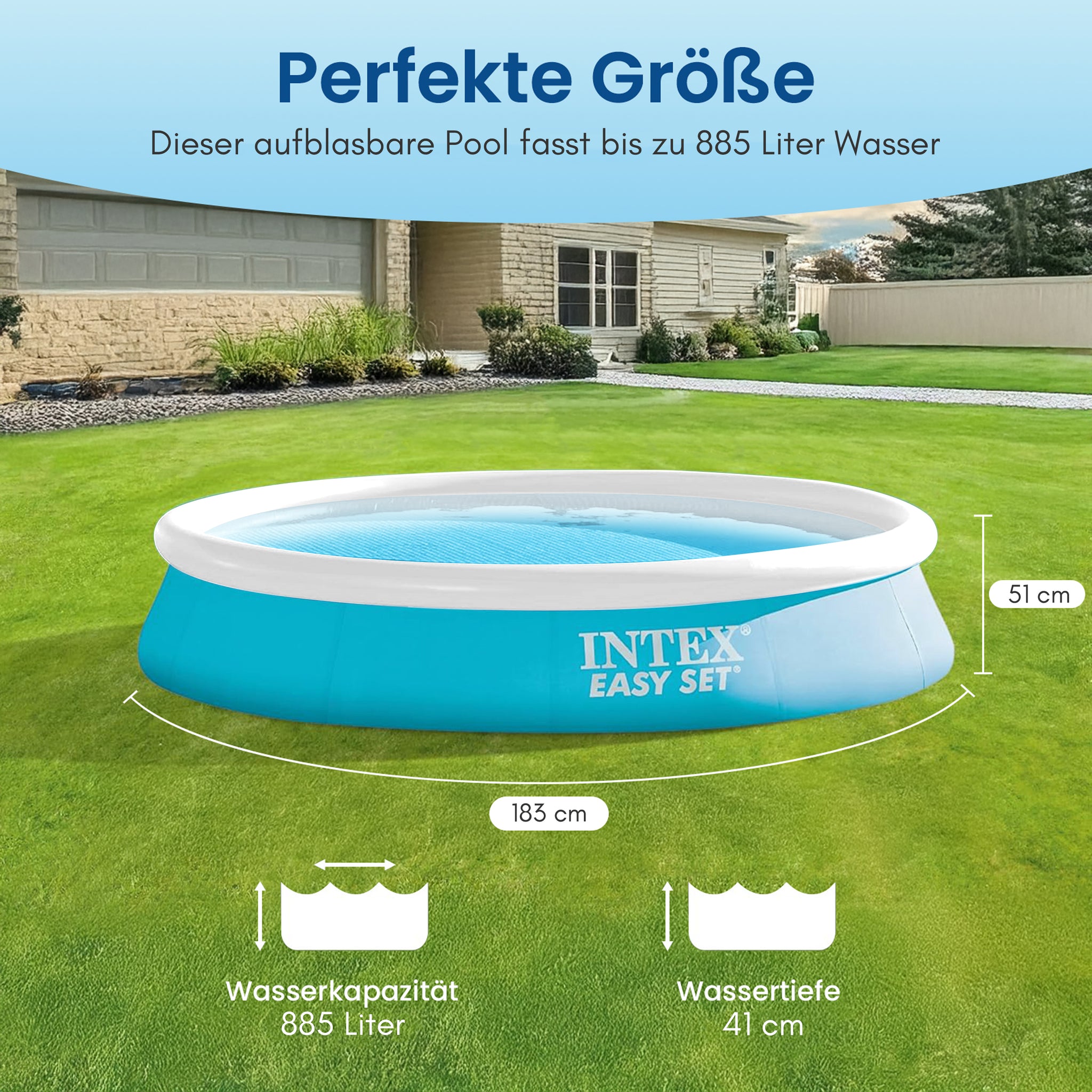 Intex Easy Set weiß Familienpool inkl. Zubehör