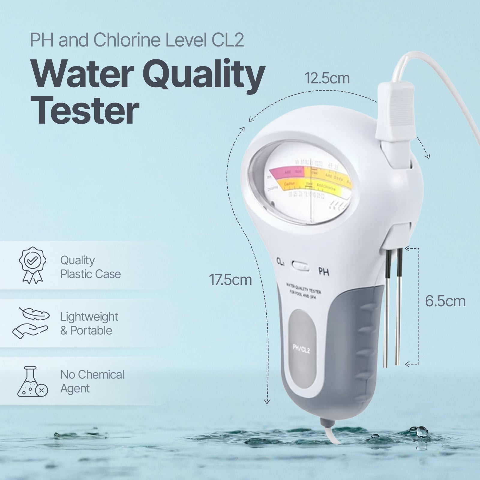 Elektronischer pH- & Chlor-Wassertester